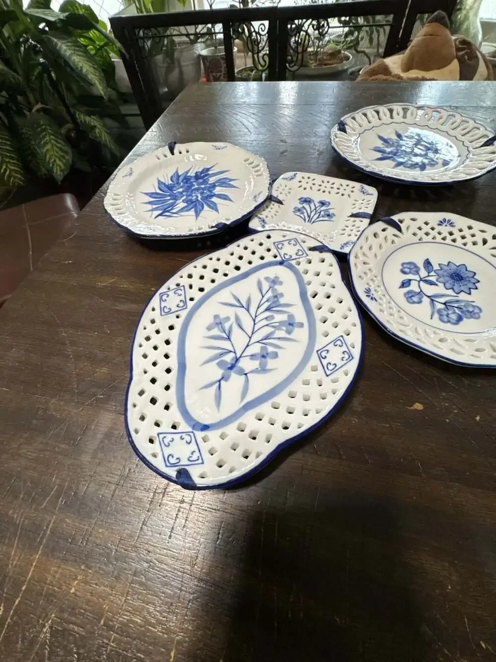 Vestal Portugal Blue Floral Ceramic Grater Dish Set